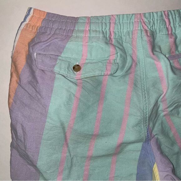 Ralph Lauren XL Shorts Colorful Retro Stripe Cotton Knit - Picture 7 of 8